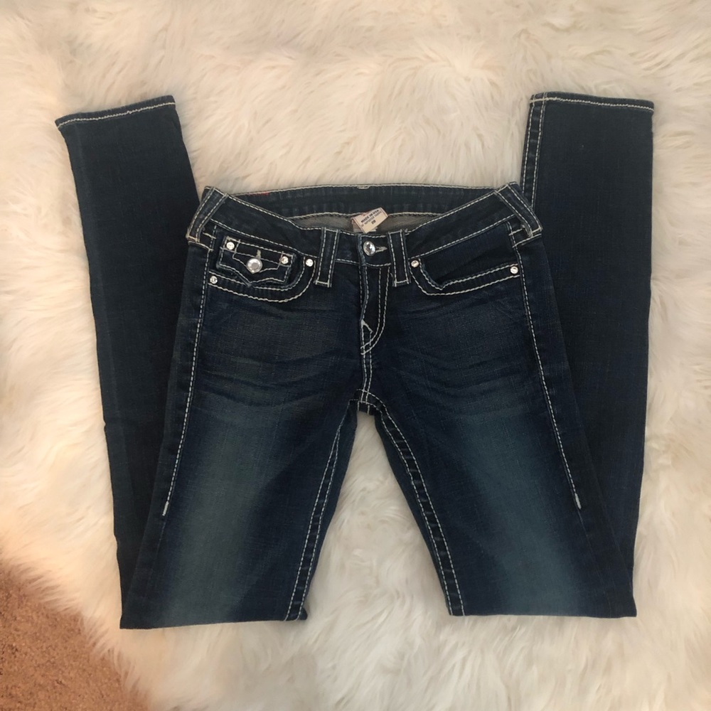 True Religion Dark Blue Wash Skinny Jeans 28